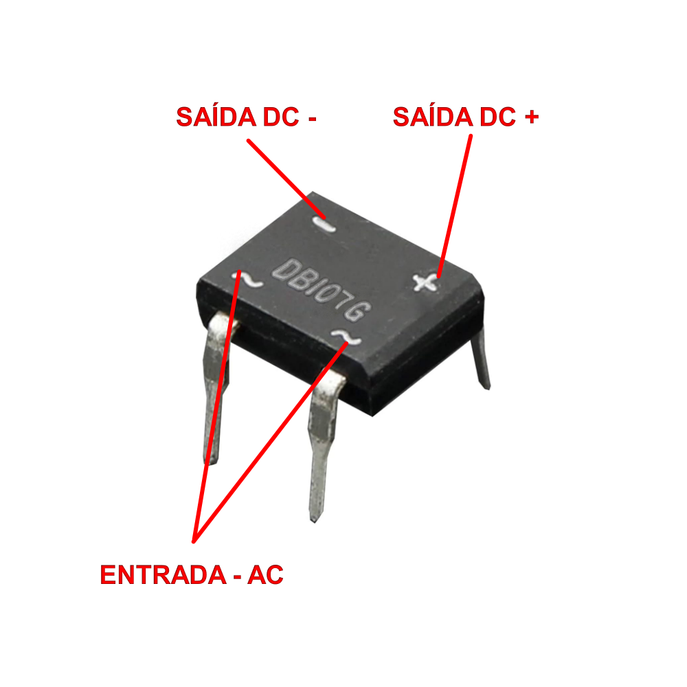 Ponte Retificadora BD-107 - 1A / 600V - Unidade - Imagem 2