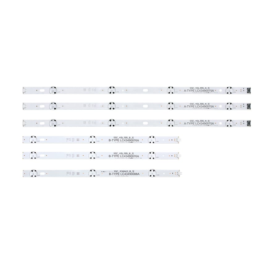 Barres De Rétroéclairage LED Pour TV 43 Pouces - Compatible Modèles 43LF510V, 43LH5100, Etc. - 6 Pièces Par écran - 8