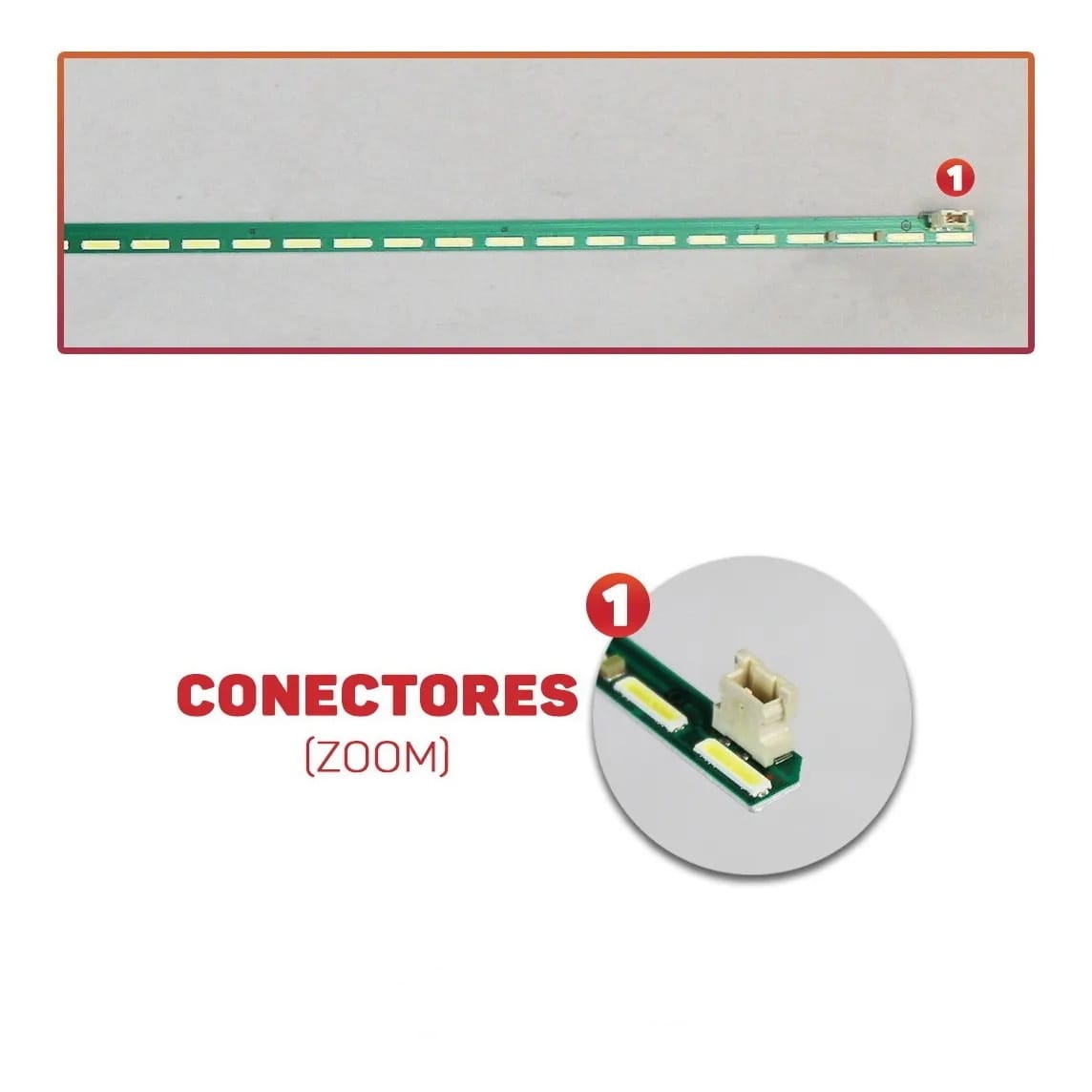 Bande LED Pour Téléviseurs 49LF5400-CA, 49LF5400-UB, 49LF5400-UE, HC490EUN-SLES2 Et HC490EUN - 535 Mm, 46 LEDs, 3V - 1 Kit (2 Bandes) - 5