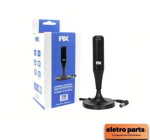 Antena HDTV Digital Pix com Cabo de 5 Metros