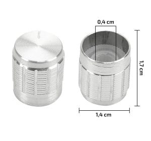 Knob Metálico 6mm - Prata