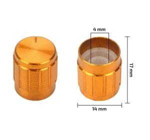 Knob Metálico 6mm - Dourado