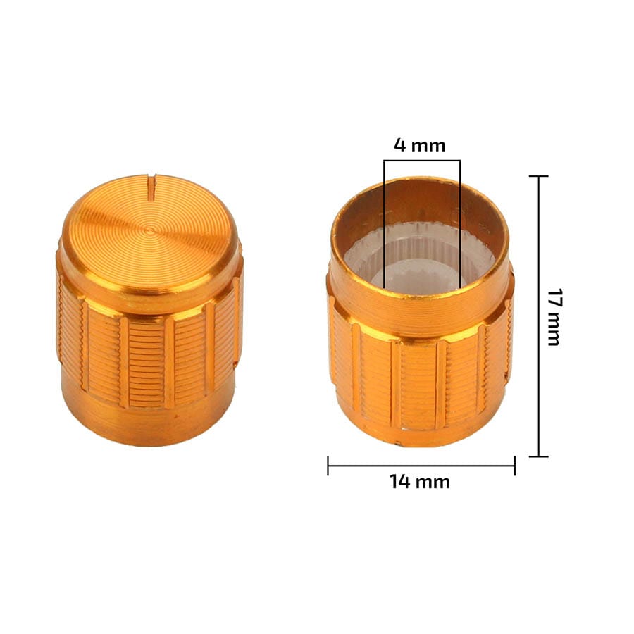 Knob Metálico 6mm - Dourado