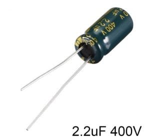 Capacitor Eletrolítico 2,2uF x 400V 105º - Unidade