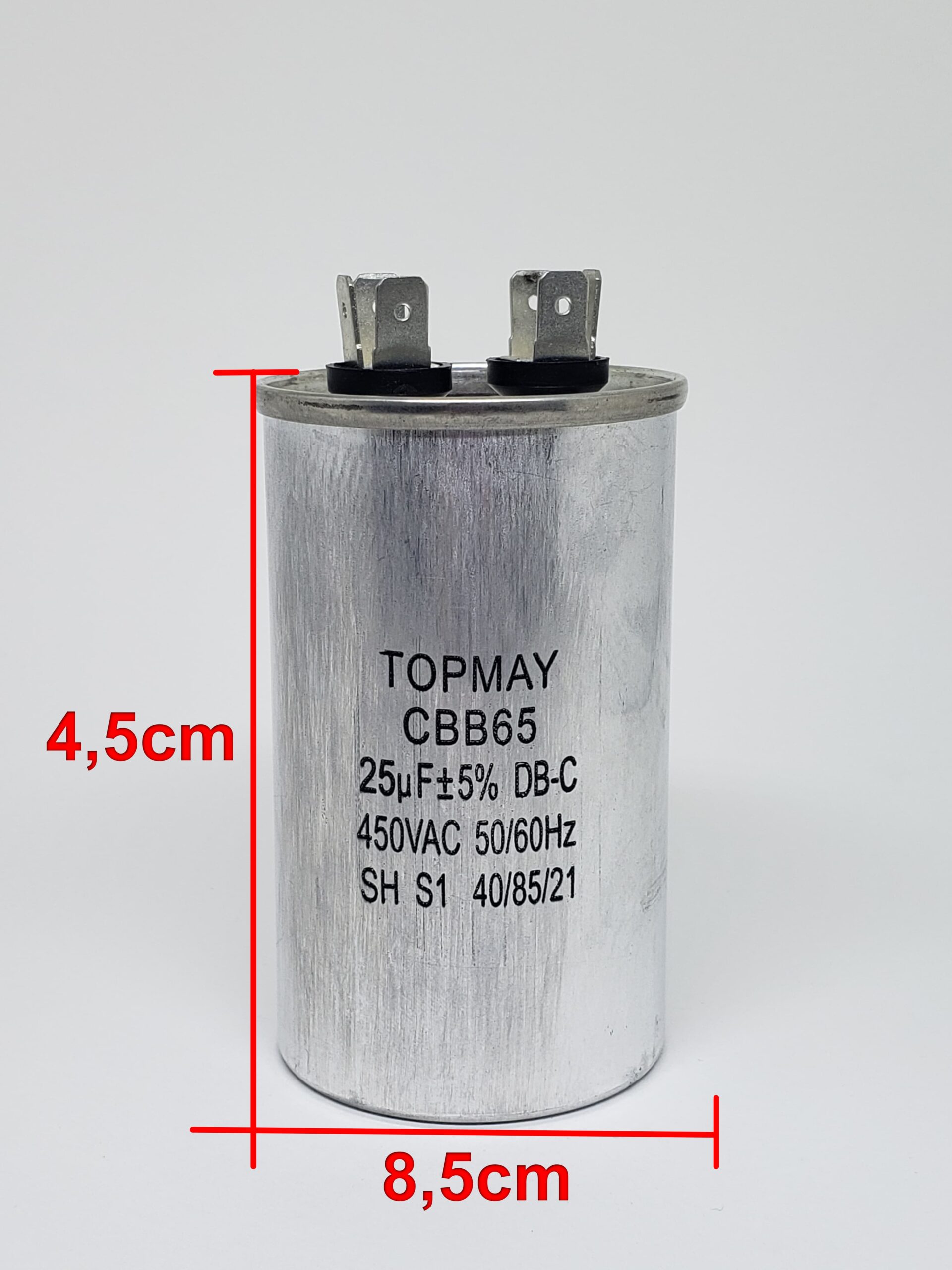 Capacitor CBB65 25uF x 450VAC com 6 Terminais - Para Ar Condicionado - Imagem 2