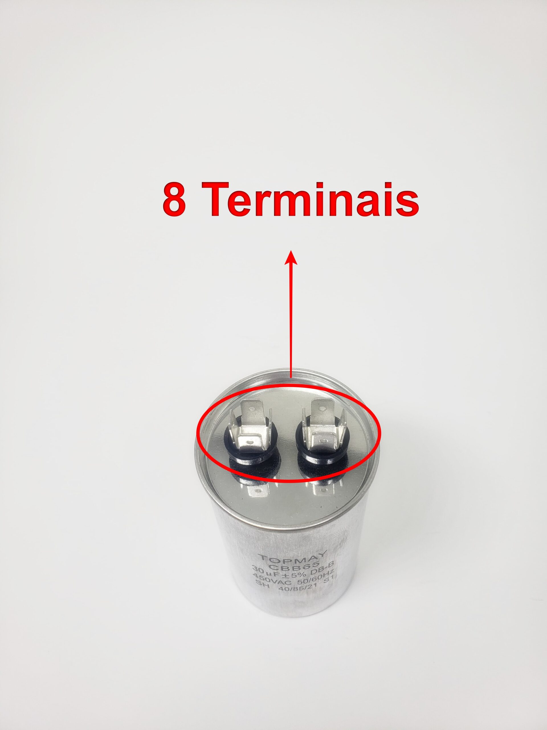 Capacitor CBB65 30uF x 450VAC com 8 Terminais - Para Ar Condicionado - Imagem 2