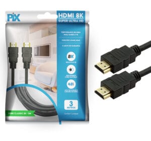 Cabo HDMI 3 Metros 8K 2.1 Ultra HD