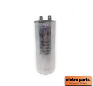 Capacitor CBB65 55uF x 450VAC com 5 Terminais - Para Ar Condicionado