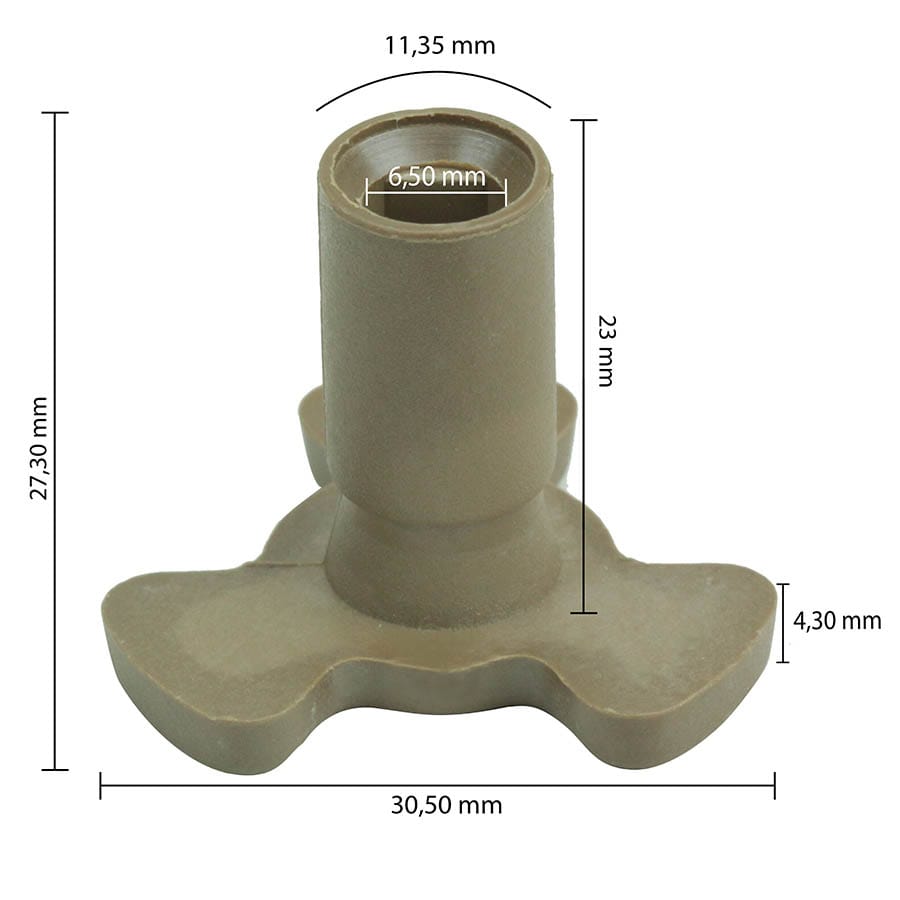 Eixo do Prato Tipo Trevo Eixo Longo c/ 23mm