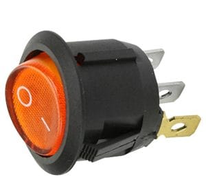 Chave Gangorra Redonda 3 Terminais ON/OFF KCD1-106N - Laranja