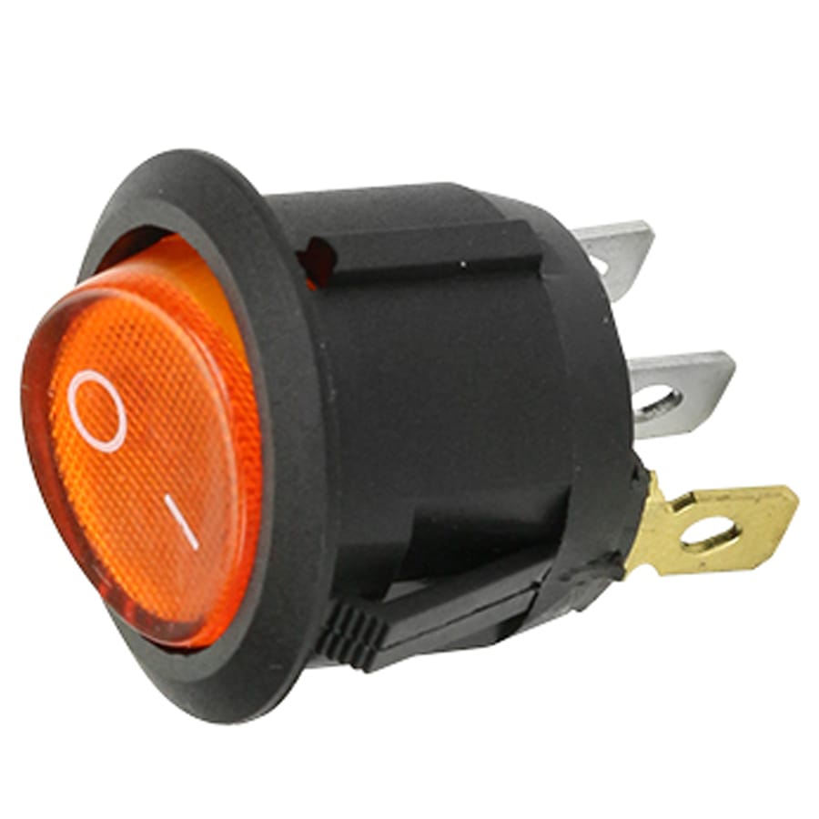 Chave Gangorra Redonda 3 Terminais ON/OFF KCD1-106N - Laranja