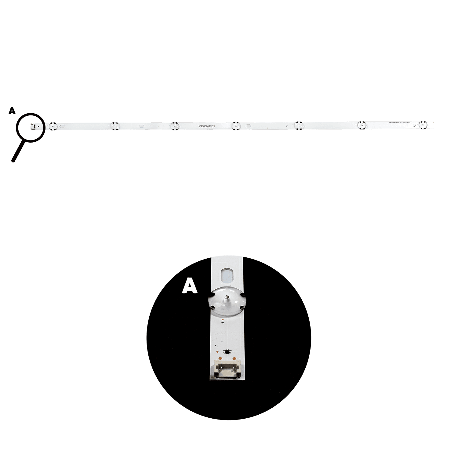 Barra de LED LG 43" 43LJ5500 / 43LJ5550 / 43UJ6300 / 43UK6310 - Kit c/ 3 Barras 7 Led's de 3V - Imagem 3