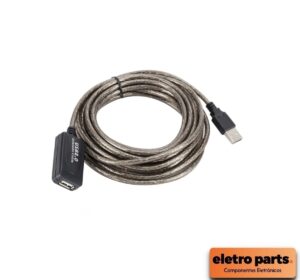 Cabo USB Macho x USB Fêmea – Extensão Amplificada com 5 Metros