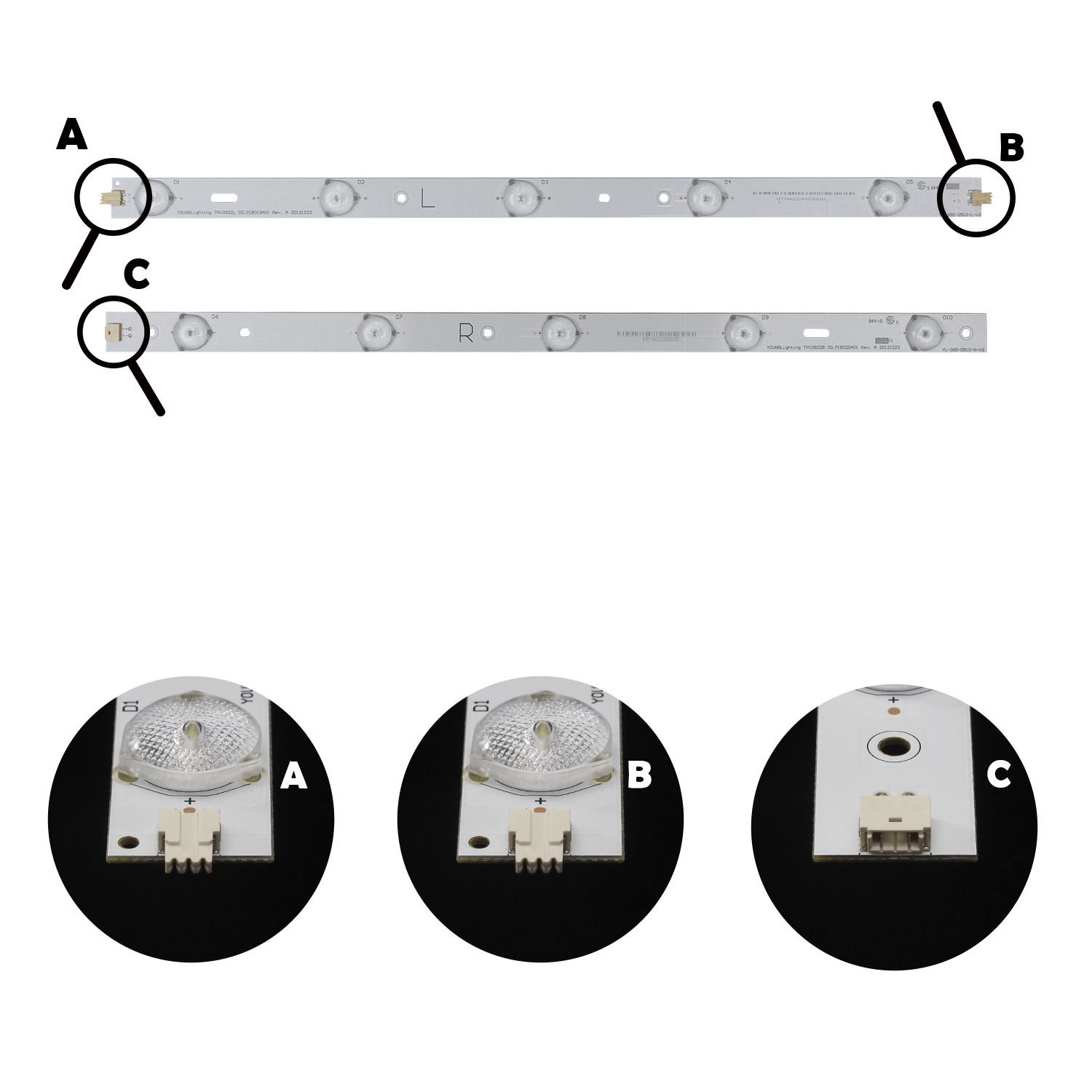 Barra de LED Philips 39" 39PFL3508 / 39PFL3008 - Kit com 10 Barras - Imagem 3