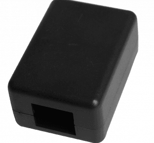 Caixa Plástica C42mm x L29mm x A12mm Preta - RJ + PC