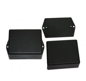 Caixa Plástica C70mm x L55mm x A30mm - Preta c/ Aba