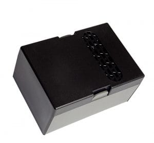 Caixa Plástica C78mm x L59mm x A36mm Preta c/ Tampa Cinza