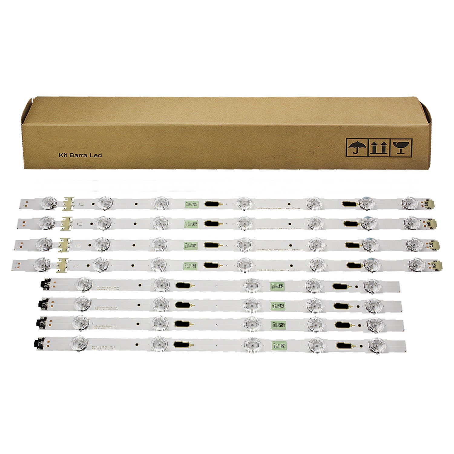 Barra de LED SAMSUNG UN43KU6300 43MU6100 43MU6300 43KU6100 - Kit 8 Barras