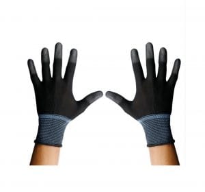 Luva ESD Finger Fit Preta - Nylon