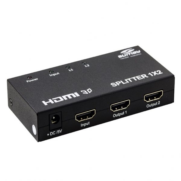 Splitter HDMI 1X2 SUMAY SMPSP02 NA ELETRO PARTS