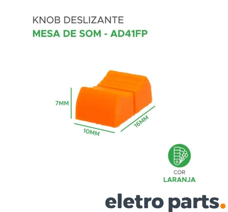 Knob AD41FP Laranja 16x10x7mm Para Potenciômetro Deslizante - Imagem 2