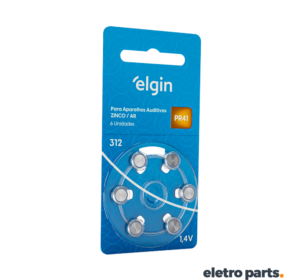 Bateria Auditiva 312 PR41 Elgin – Cartela com 6 Unidades