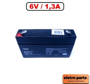 Bateria Selada Elgin 6V 1,3Ah VRLA – Terminal F1