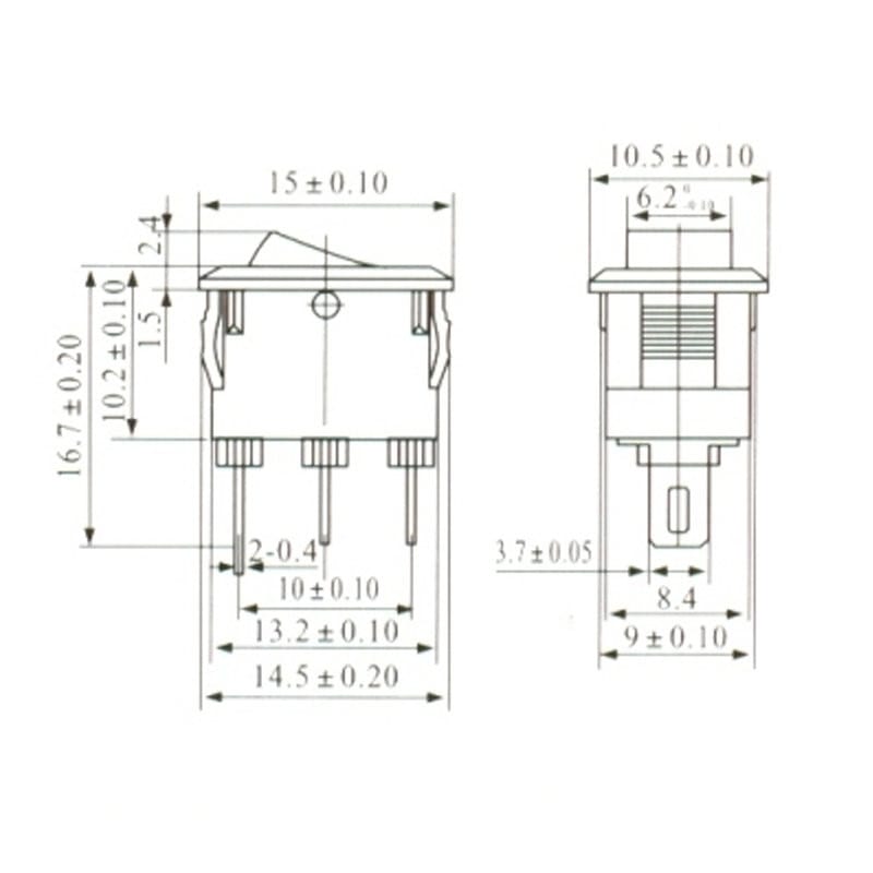 Chave Gangorra Mini 3 Terminais com 2 Posições ON/OFF - KCD11-102 - Imagem 2
