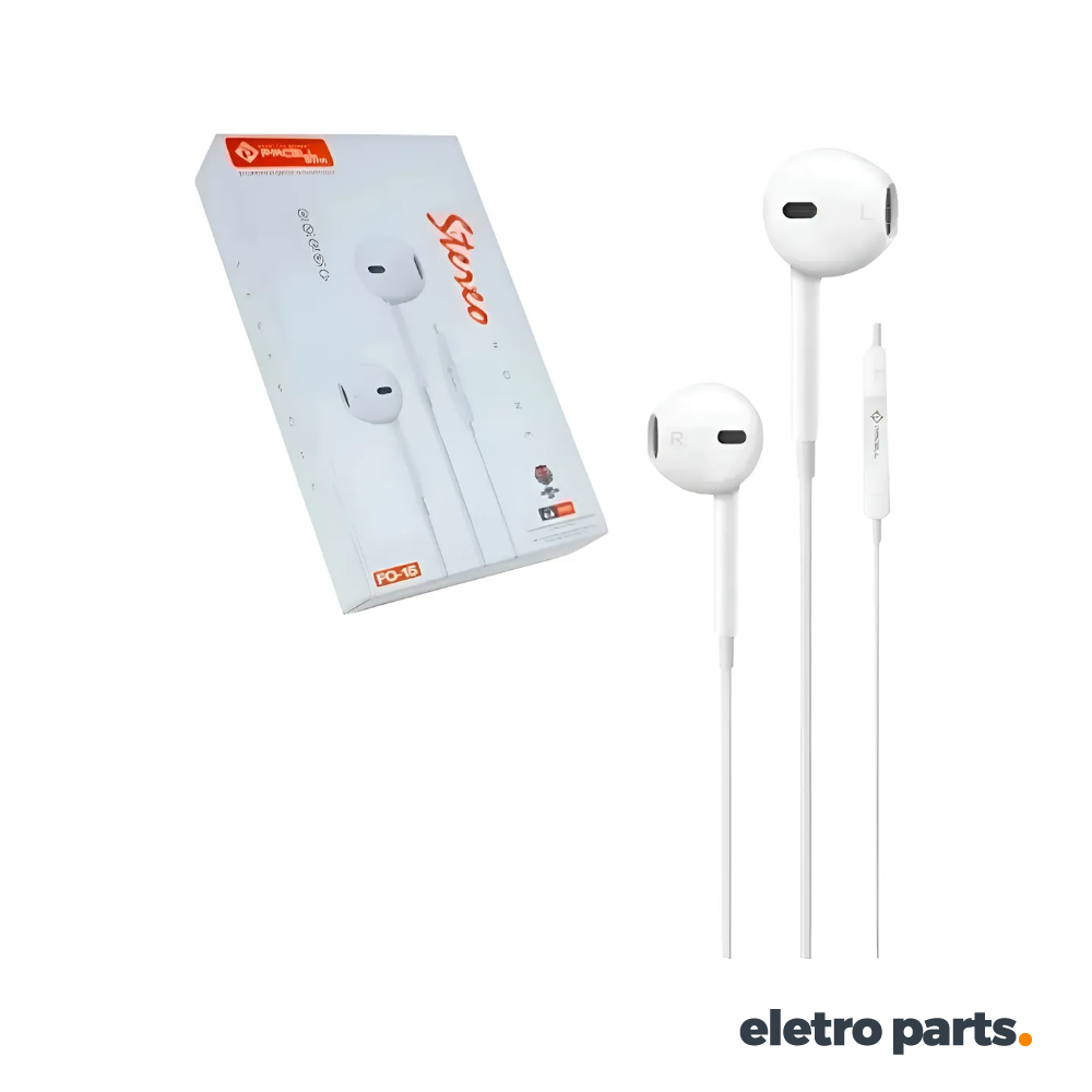 Fone de Ouvido In-Ear FO-15 Branco com Microfone e Controle de Volume – Ideal para Consoles, Celular e PC - Imagem 3