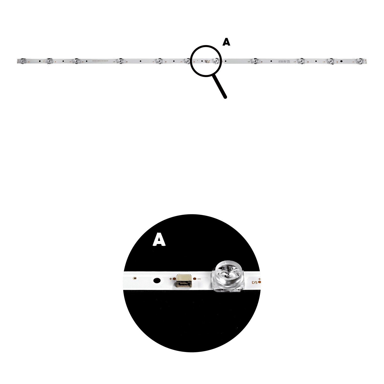 Barra de LED TV TCL 43S6500 / 43S5300 - Kit com 2 Barras com 11 Led's cada. - Imagem 3