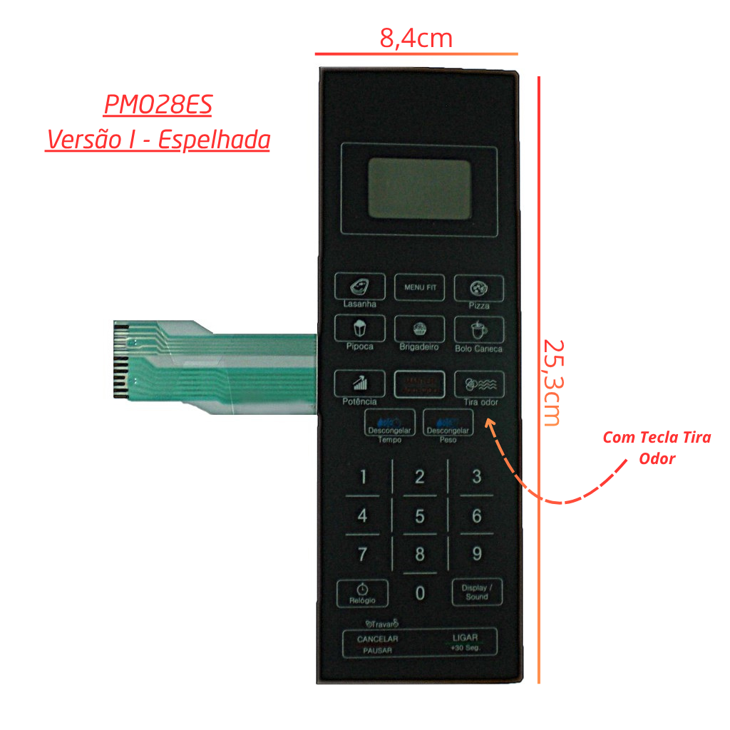 Membrana PHILCO - PMO28ES - Espelhada 25,3 x 8,4cm - Versão I