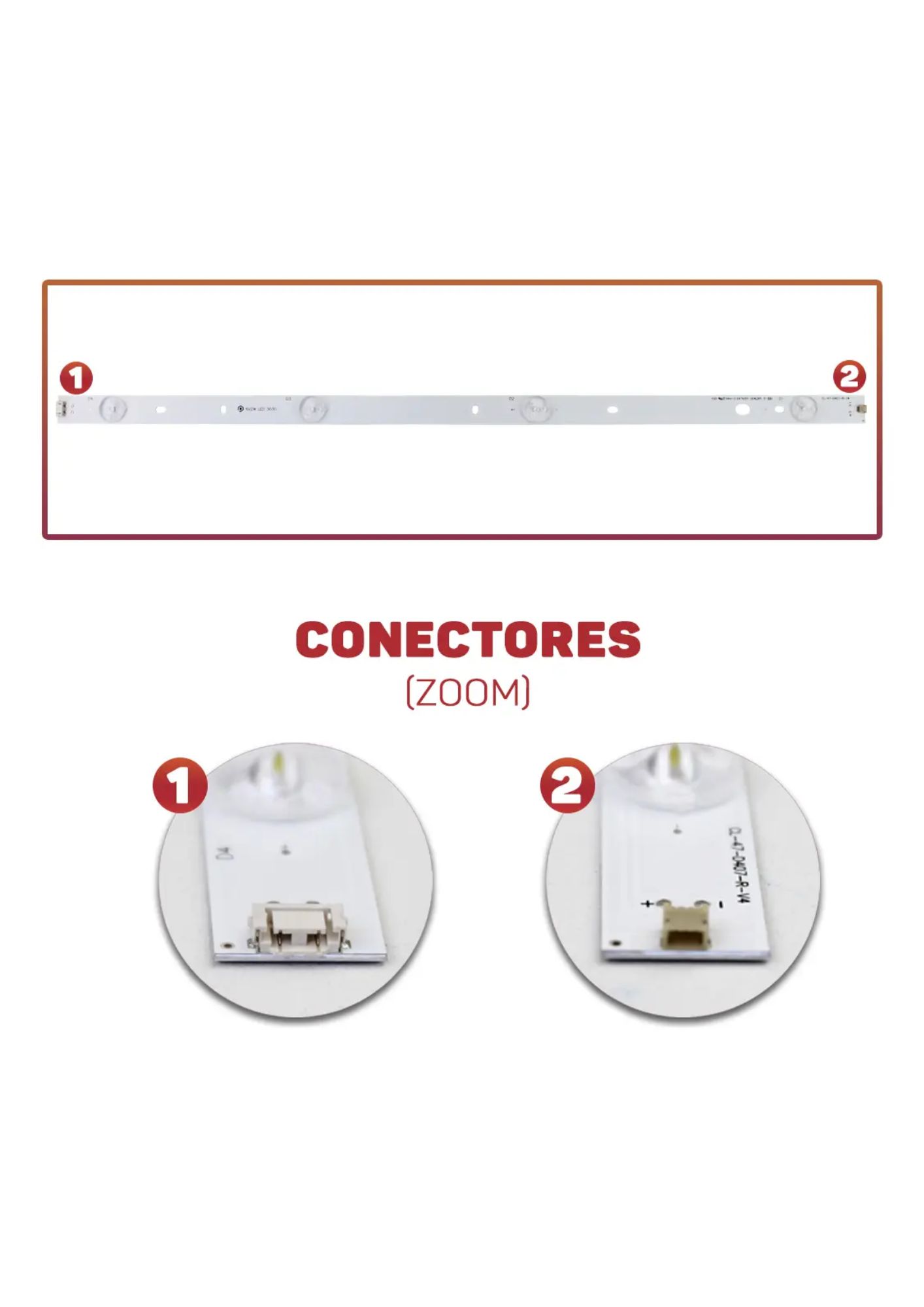 Barra de LED PHILIPS 47" 47PFG4109 / 47PFL5708 / 47PFL3188 V2 e V4 - Kit c/ 8 Barras - Imagem 2