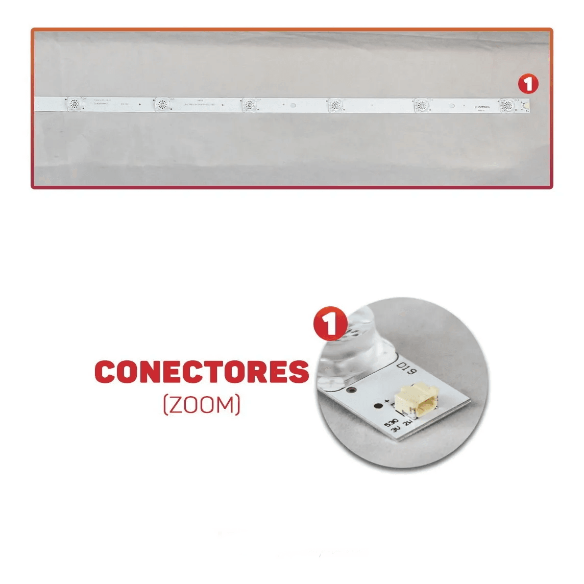 Barra de LED PHILCO 58" PTV58F60 / PTV58F80 - Kit c/ 4 Barras de 12 Led's 3V - Imagem 2