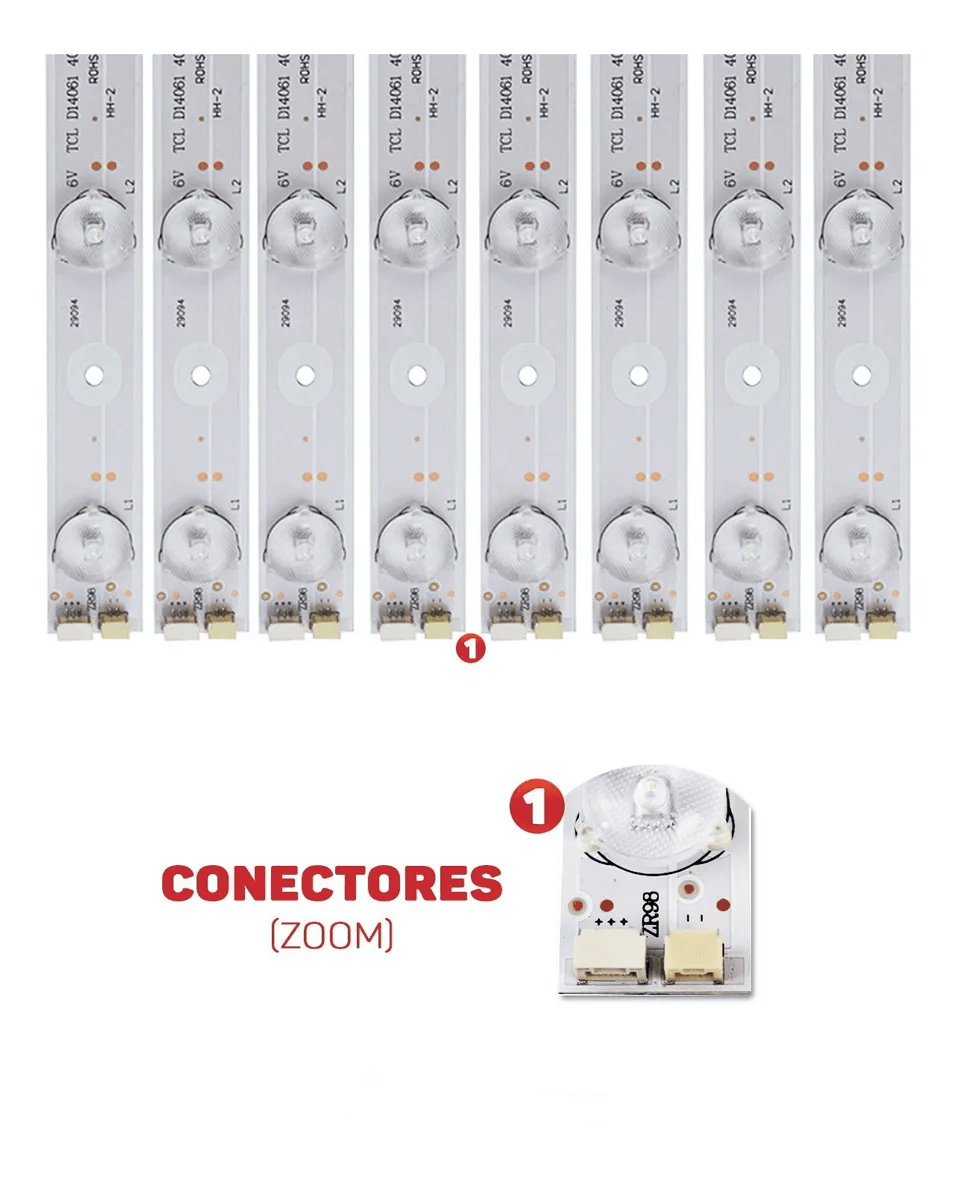 Barra de LED TOSHIBA 40" DL4061 / DL4061(A)F - Kit c/8 Barras 6 Led's 6V - Imagem 2
