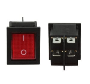 Chave Gangorra Liga / Desliga com 6 Terminais - Vermelha.