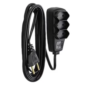 Extensão Elétrica 1,3 M C/ 3 Tomadas 2P cor Preta - Daneva DN1912