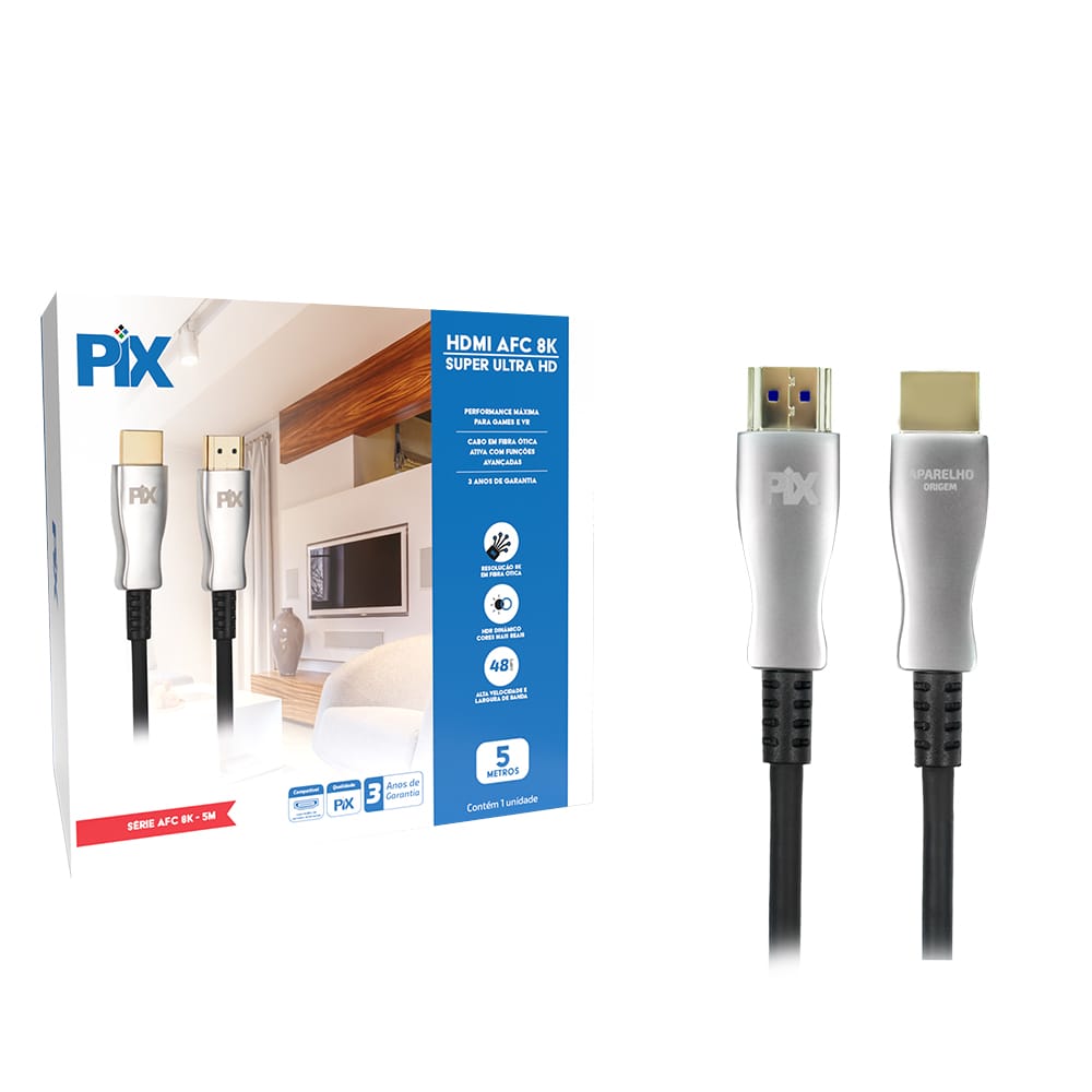 Cabo HDMI 50 Metros Fibra Otica Ativa 2.1