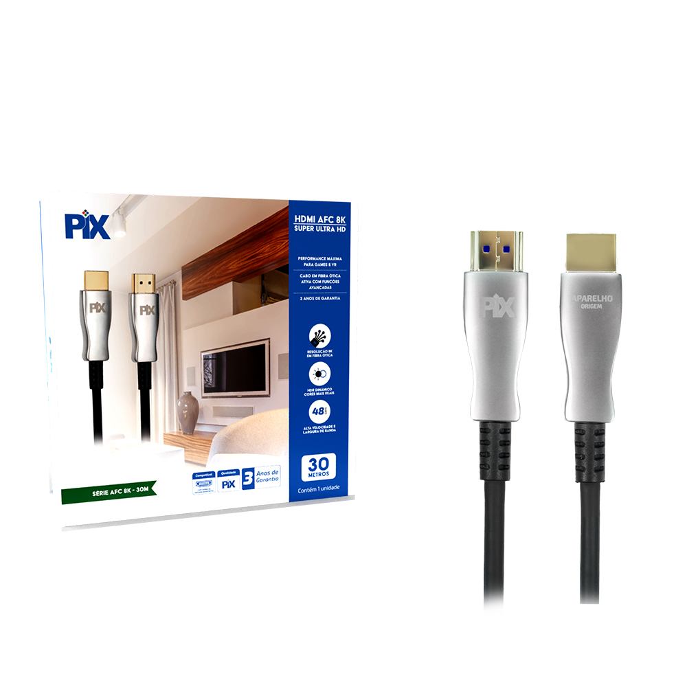 Cabo HDMI 30 Metros Fibra Otica Ativa 2.1