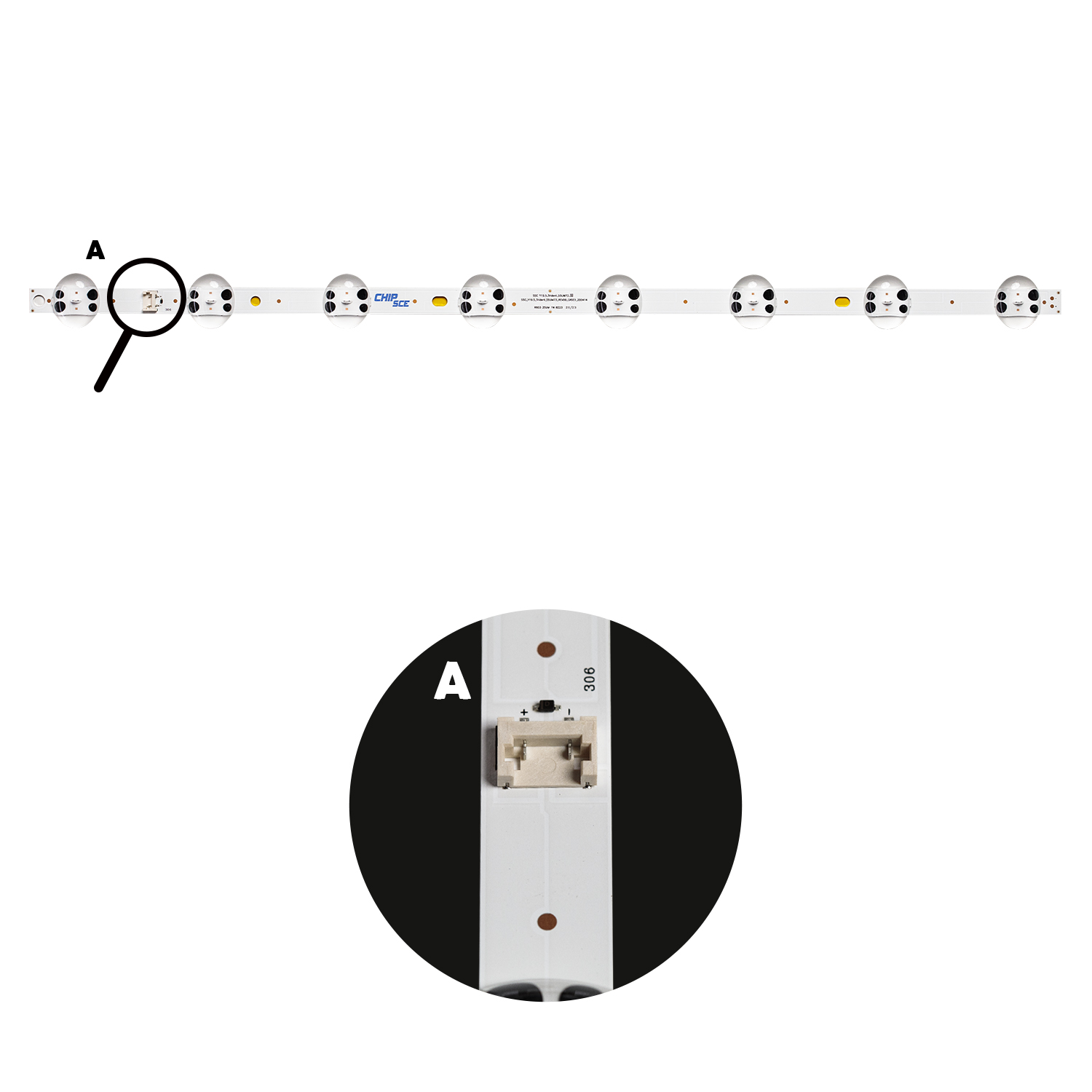 Barra Led LG 55" 55UM7650 55UM7520 55UN7310 - 4 Barras c/ 8 Led de 6V cada. - Imagem 3