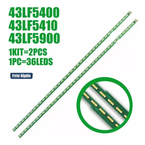 Barra de Led LG 43" 43LF5400 43LF5410 43LF5900 - 2 Barras 36 Led's 3V - Imagem 3