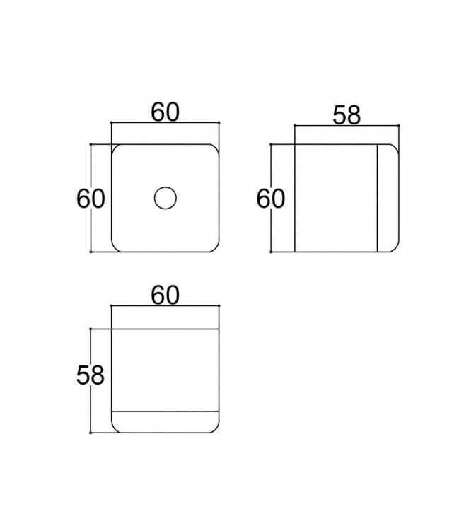Caixa Plástica C55mm x L55mm x A50mm - Branca c/ Furo 10mm - Imagem 2