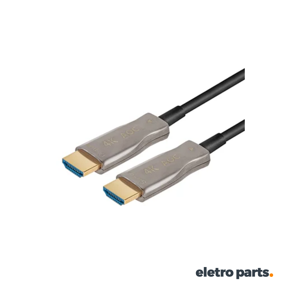 Cabo HDMI 30 Metros 2.0 Fibra Ótica Conector Banhado a Ouro. - Imagem 2