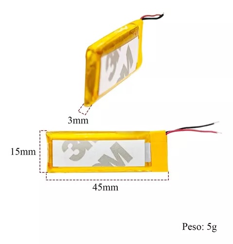 Bateria 3,7V x 250MAH Li-ion Polymer - 411645 - Imagem 2