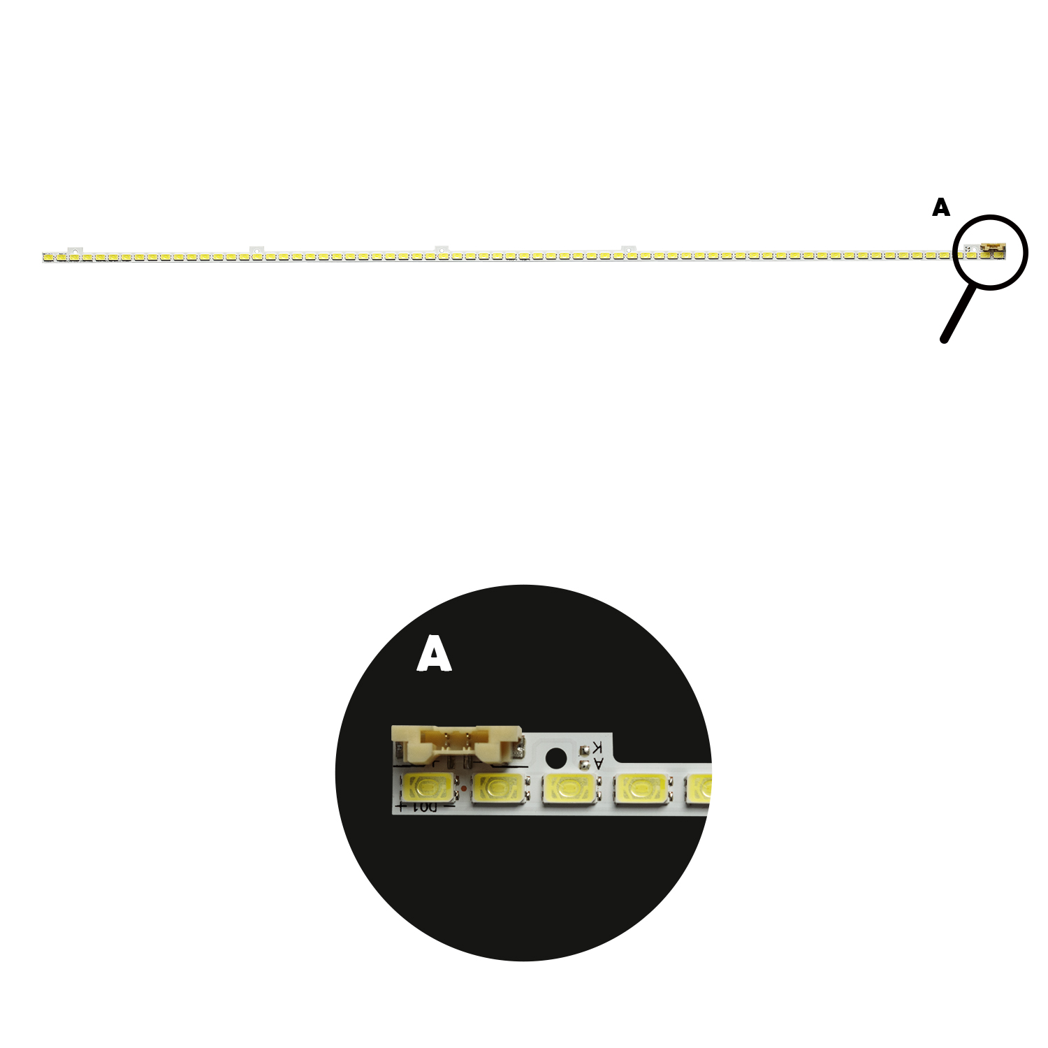 Barra de Led Samsung 40" UN46D5000, 46D5500, 46D5800, 46D6000 - 2 Barras 72 Led's 3V. - Imagem 3