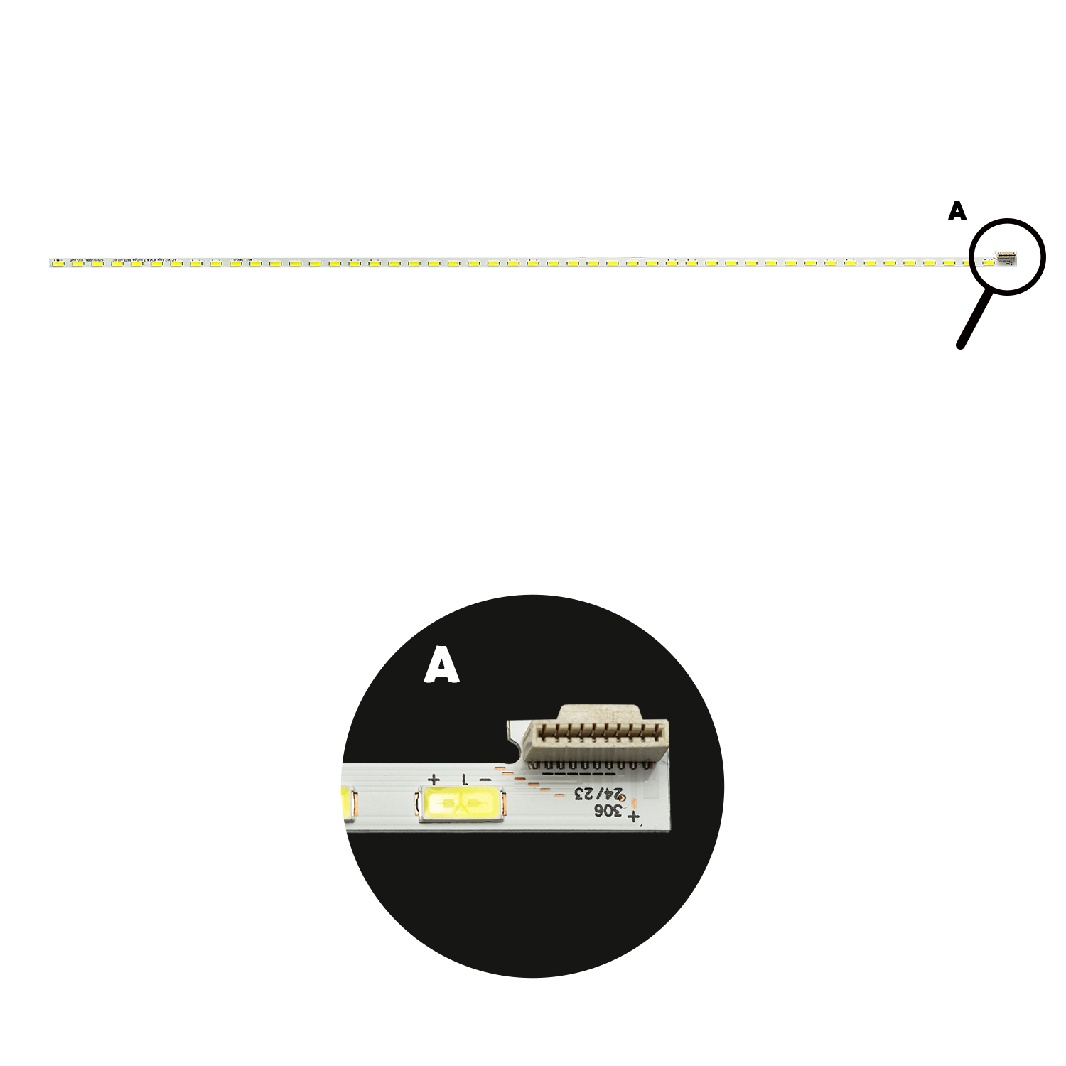 Barra de LED Philips / LG 47" 47PFL4007, 47LS4600, 47LM5800, 47LM5200 - 2 Barras 48 Led's 6V. - Imagem 3