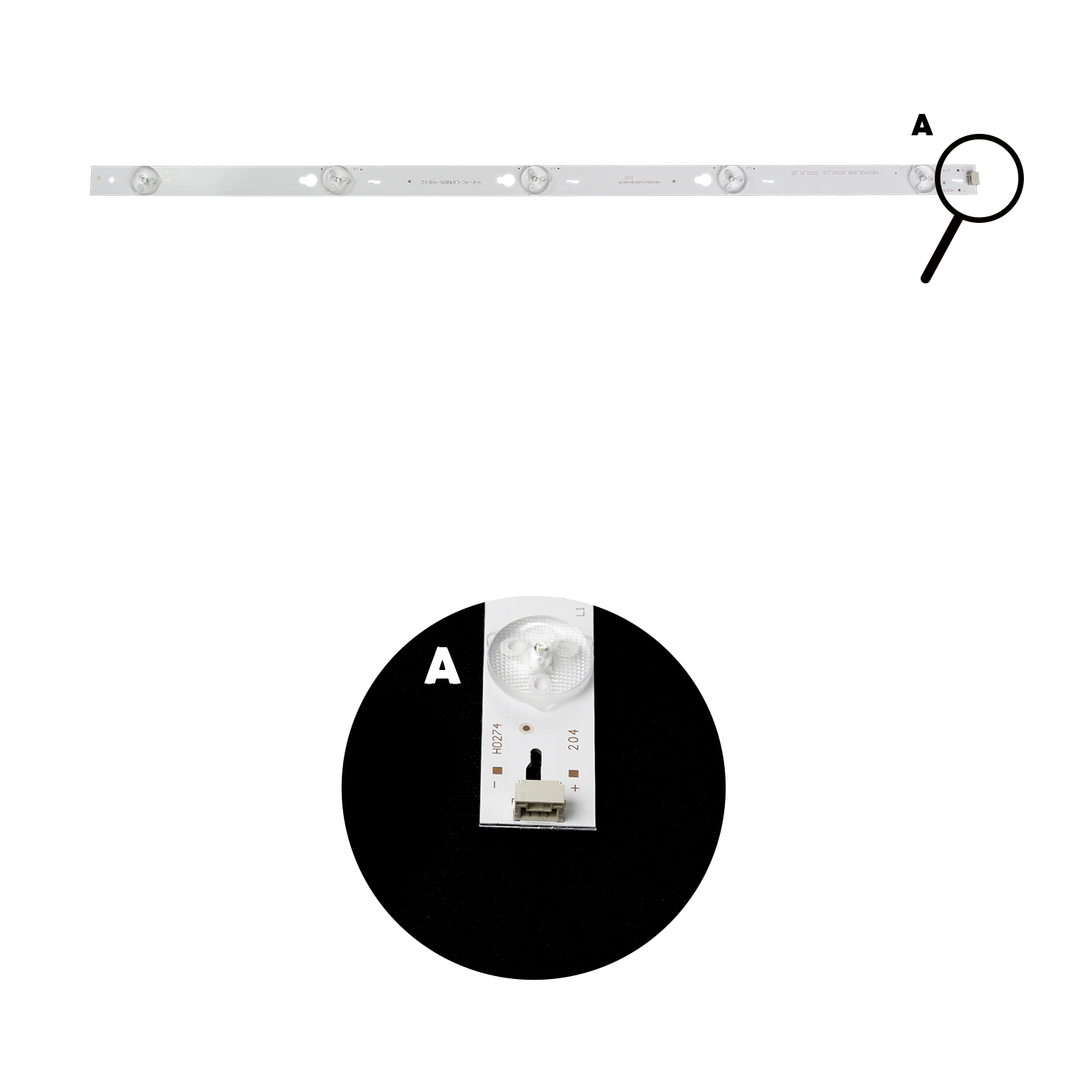 Barra de LED TCL / Semp 48" L48S4700 / 48D2700 - 8 Barras 5 Led's 6V - Imagem 3