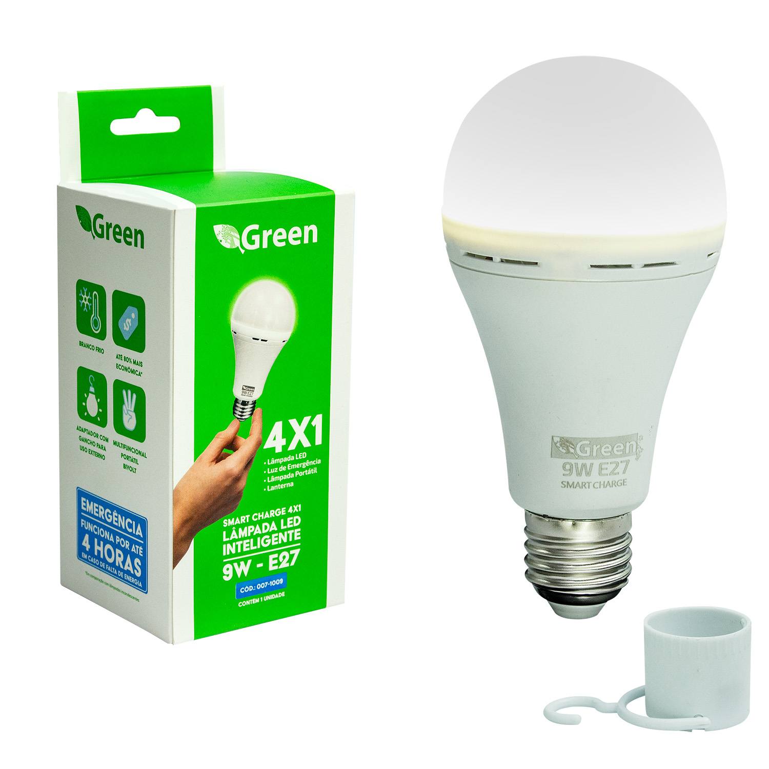 Luz de Emergência Portátil 9W - Tipo Lâmpada