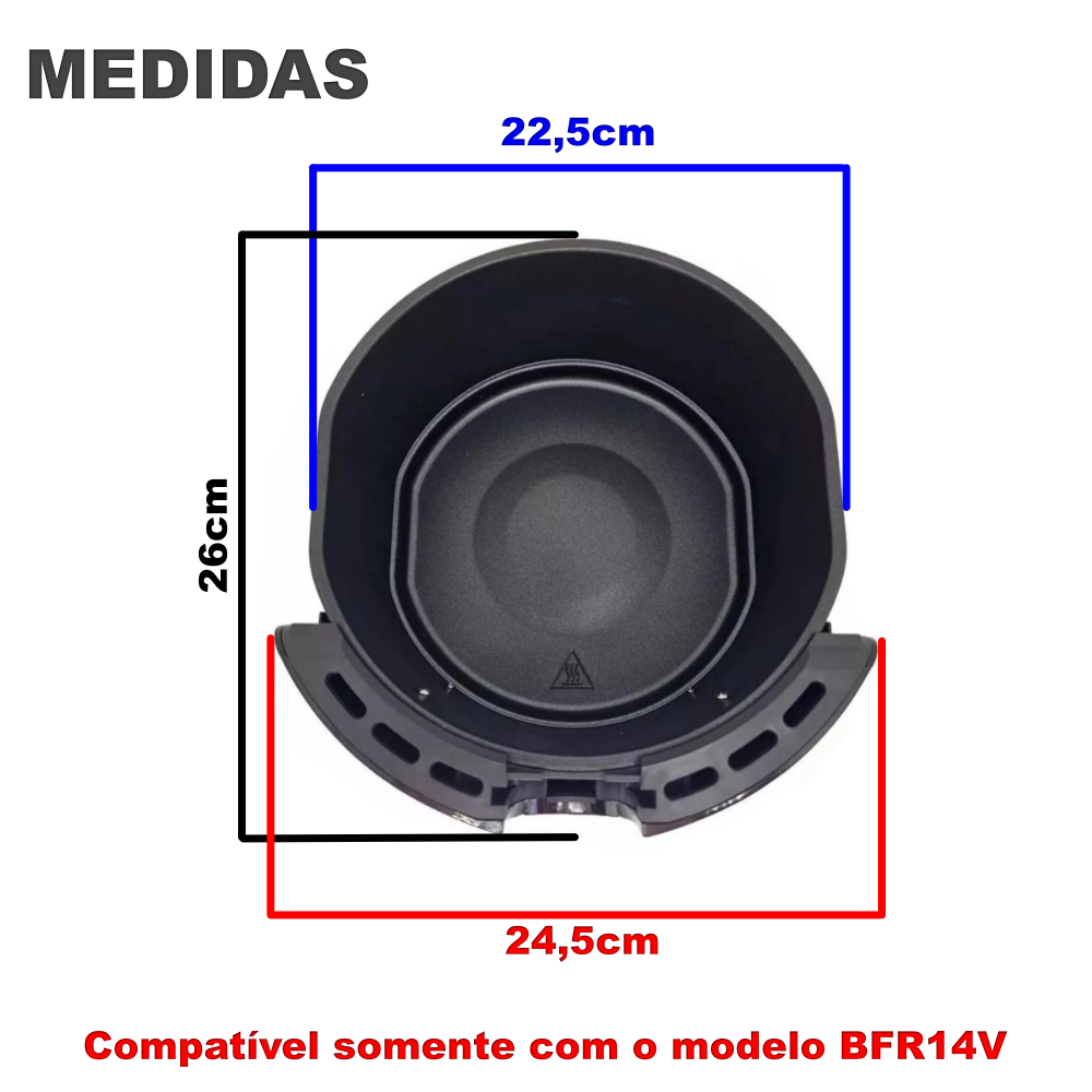 Bandeja Cuba Antiaderente para Air Fryer Britânia BFR14V / 4,2L - Imagem 3