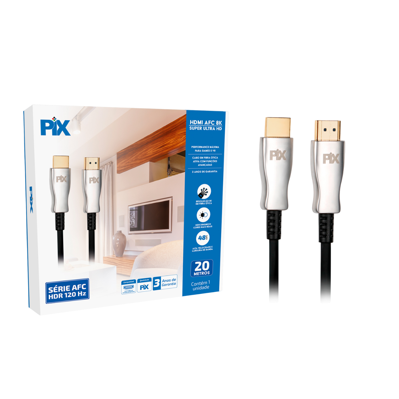 Cabo HDMI 20 Metros 2.1 Fibra Otica Ativa