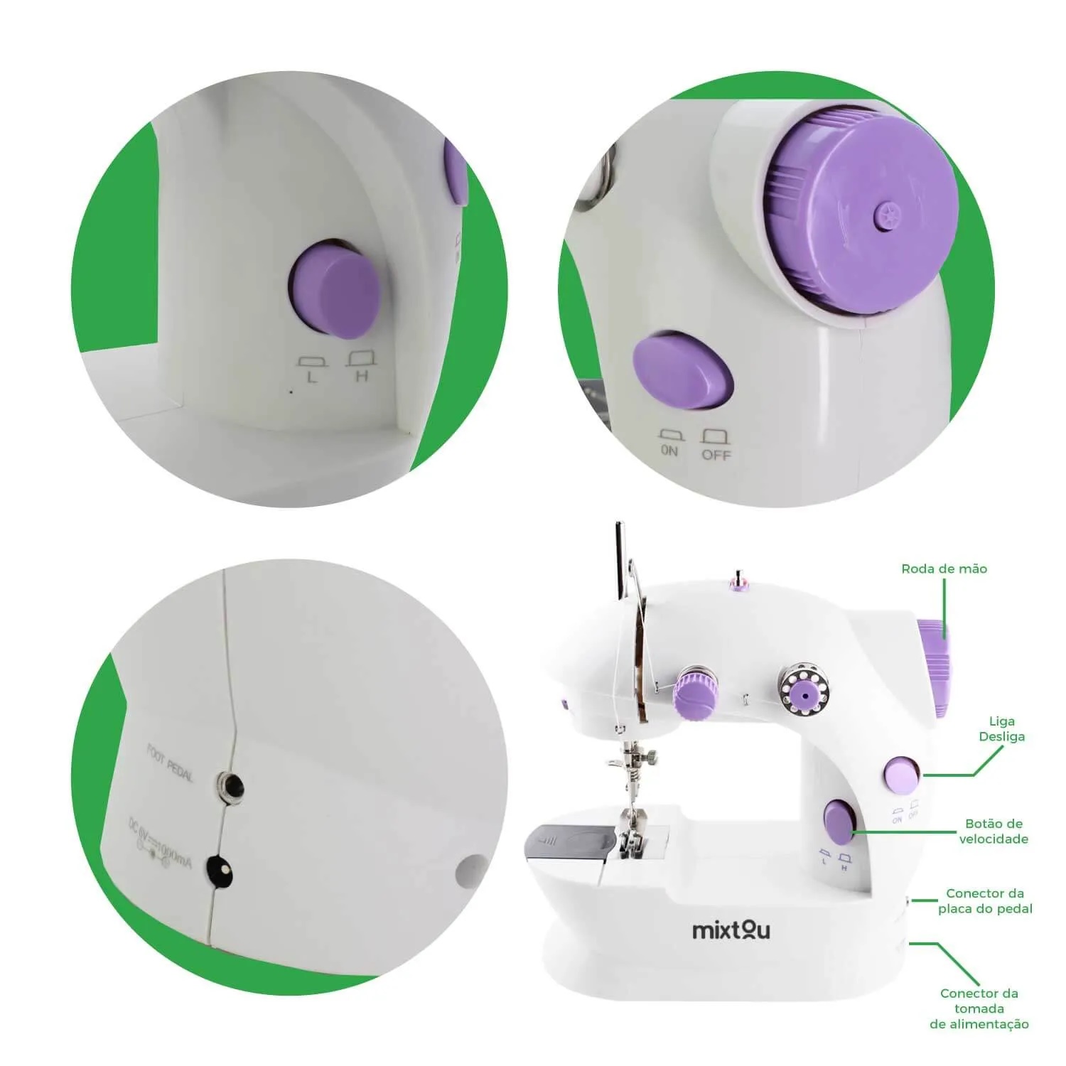 Mini Máquina de Costura Portátil com Pedal - Bivolt - Imagem 5